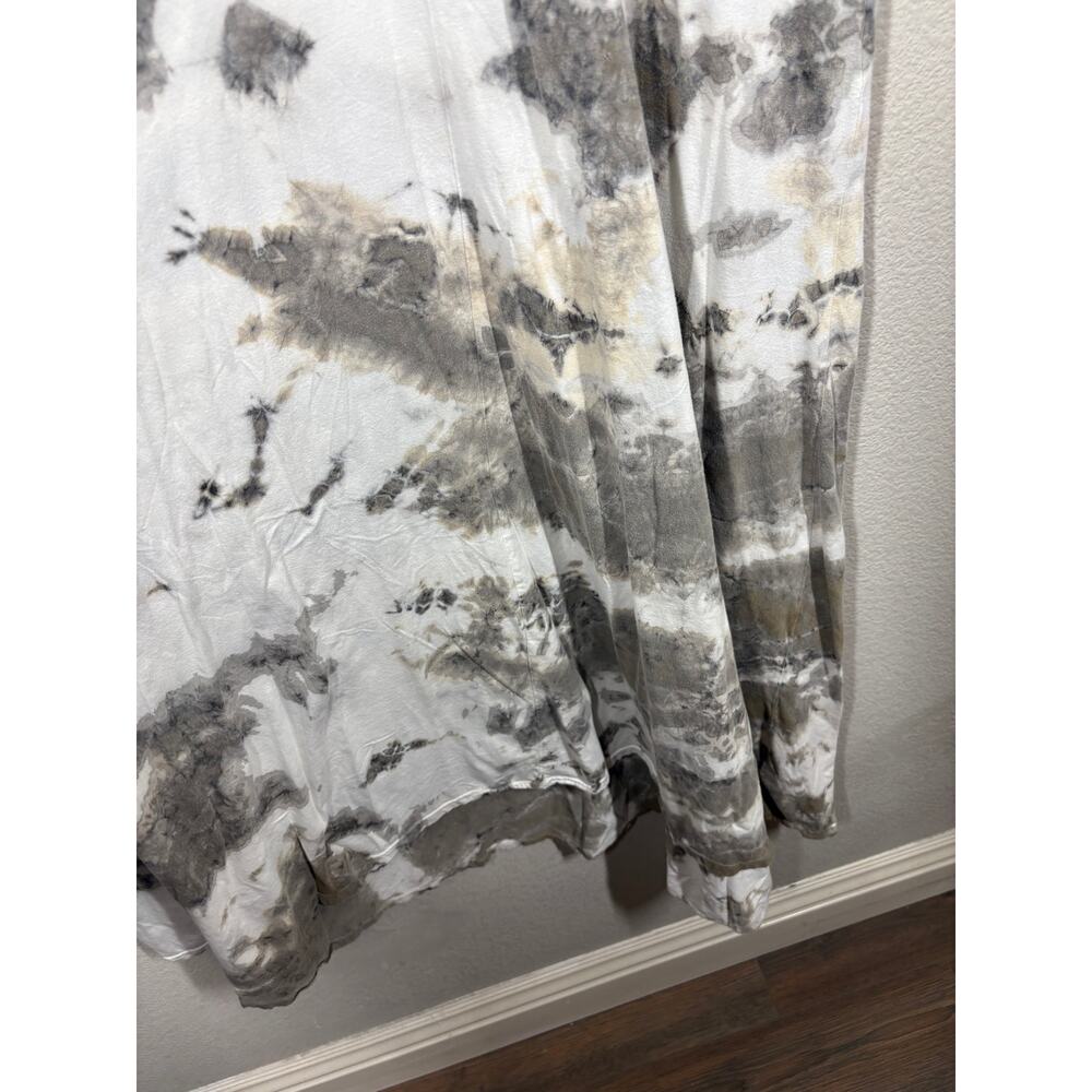 Groceries Apparel Size Medium Slip Midi Dress White Gray Organic Cotton Tie Dye - Picture 5 of 11